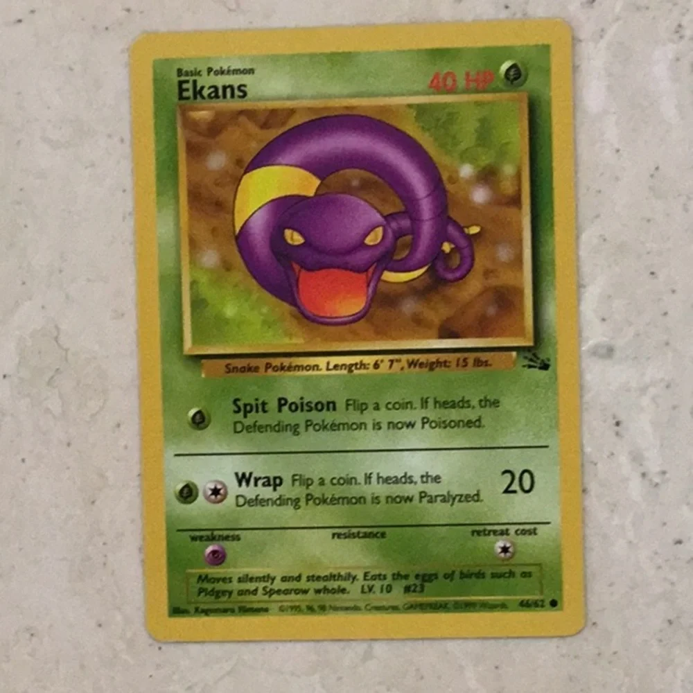 1999 Pokemon Cards Venonat Grimer Zubat Rattata Tentacool Ekans Lot Of 7 TCG
